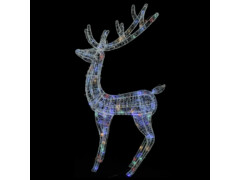  XXL Akryloví vánoční sobi s 250 vícebarevnými LED 2 ks 180 cm