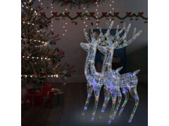  XXL Akryloví vánoční sobi s 250 vícebarevnými LED 2 ks 180 cm