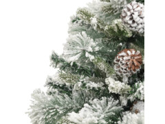  Vánoční stromek se sněhem LED diodami a šiškami 150 cm PVC a PE