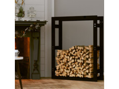  Stojan na dřevo černý 80 x 25 x 100 cm masivní borovice
