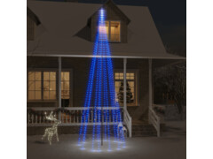  Vánoční stromek na stožár 732 modrých LED diod 500 cm
