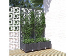  Zahradní truhlík s treláží tmavě šedý 80 x 40 x 121,5 cm PP