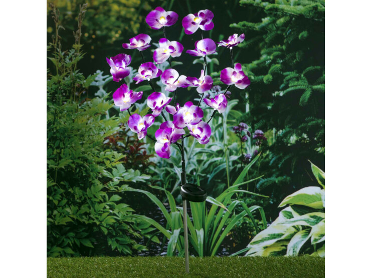 HI Solární LED světlo v designu orchidejí 75 cm