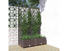  Zahradní truhlík s treláží hnědý 80 x 40 x 121,5 cm PP
