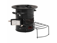  Kempingový vařič na dřevo Černá 50x33,5x30,5 cm ocel