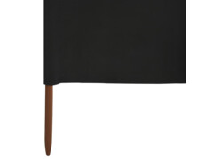 5dílná zástěna proti větru látková 600 x 80 cm černá