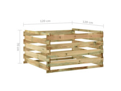  Laťkový zahradní kompostér 120x120x70 cm impregnované borovice