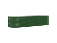  Zahradní truhlík práškově lakovaná ocel 322x100x68 cm zelený