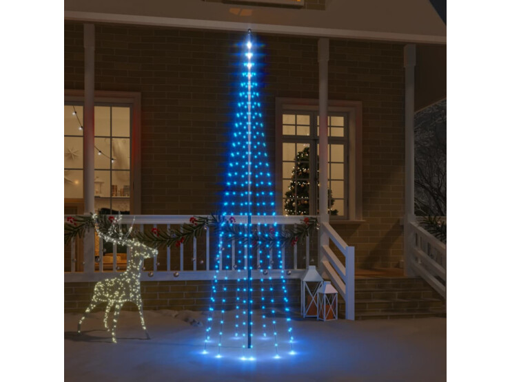  Vánoční stromek na stožár 310 modrých LED diod 300 cm