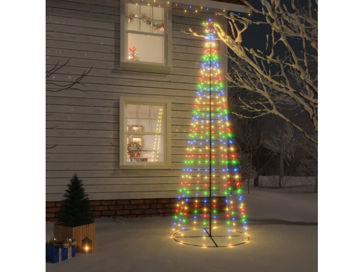  Vánoční stromek kužel 310 vícebarevných LED diod 100 x 300 cm