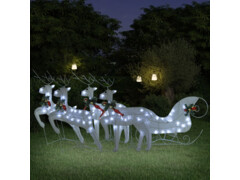  Vánoční sobi se sáněmi 100 LED diod venkovní bílí