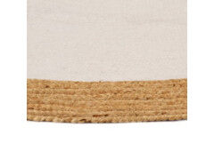  Kusový koberec pletený bílý a přírodní 150 cm juta a bavlna