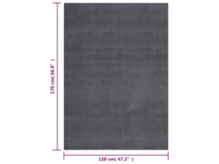  Pratelný koberec s dlouhým vlasem 120 x 170 cm antracitový