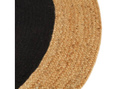  Kusový koberec pletený černý a přírodní 120 cm juta a bavlna
