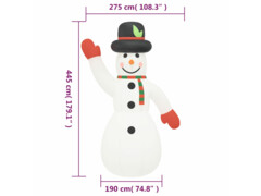  Vánoční nafukovací sněhulák s LED diodami 455 cm