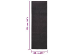  Koberec přírodní sisal 80 x 250 cm černý
