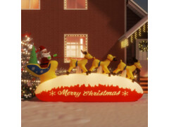  Vánoční nafukovací Santa a sobi s LED diodami 145 cm