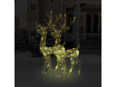  Vánoční dekorace akryloví sobi 2 ks 120 cm teplé bílé světlo