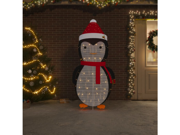  Dekorativní vánoční tučňák s LED luxusní tkanina 180 cm