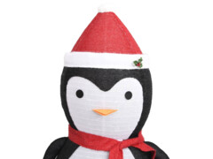  Dekorativní vánoční tučňák s LED luxusní tkanina 180 cm