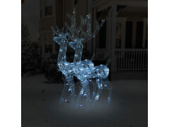  Vánoční dekorace akryloví sobi 2 ks 120 cm teplé chladná bílá