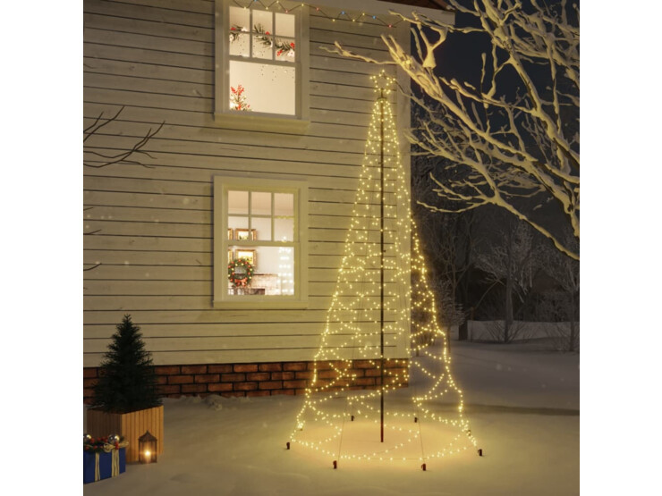 Vánoční stromek s kovovým sloupkem 500 LED diod teplý bílý 3 m