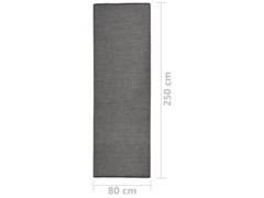  Venkovní hladce tkaný koberec 80 x 250 cm šedá
