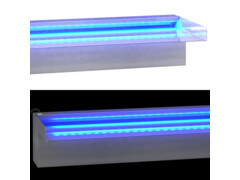  Přelivový vodopád s RGB LED osvětlením nerezová ocel 90 cm