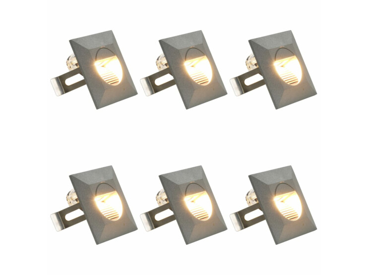  Venkovní LED nástěnná svítidla 6 ks 5 W stříbrná čtvercová