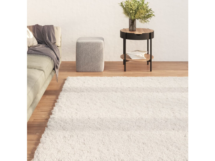  Pratelný koberec s dlouhým vlasem 120 x 170 cm krémový