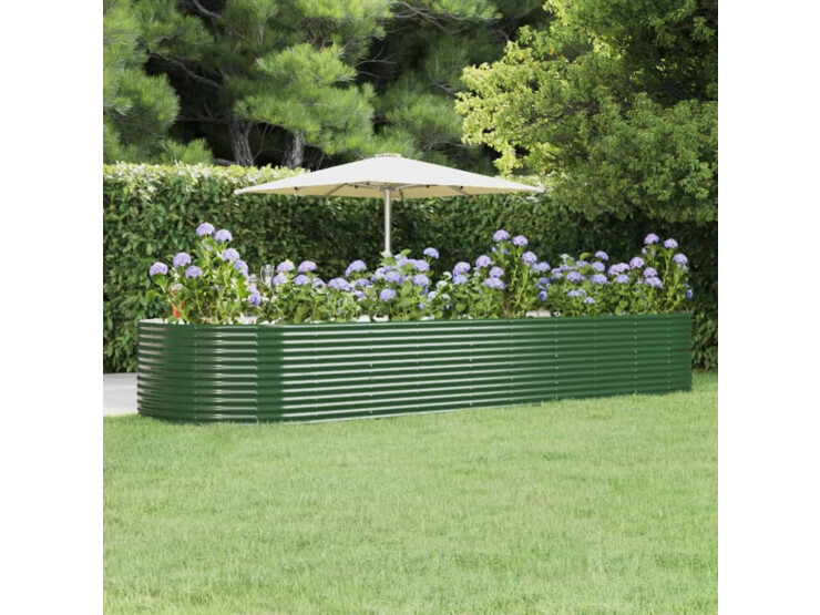  Zahradní truhlík zelený 447x140x68 cm práškově lakovaná ocel