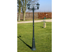 Zahradní lampa vysoká 2 ramena 215 cm tmavě zelená/černá hliník