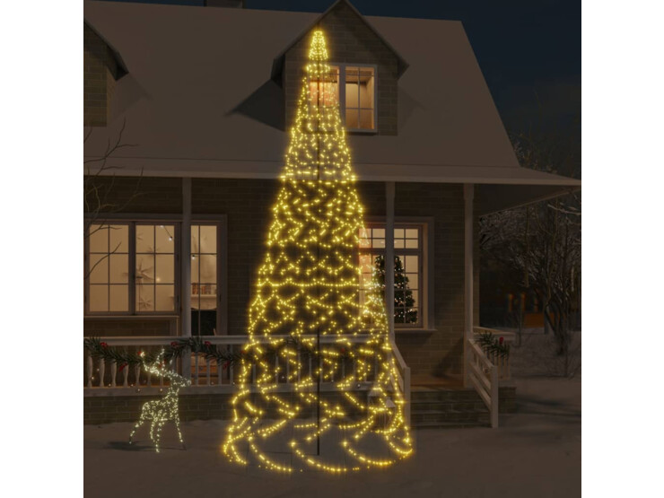  Vánoční stromek na stožár 1 400 teple bílých LED diod 500 cm