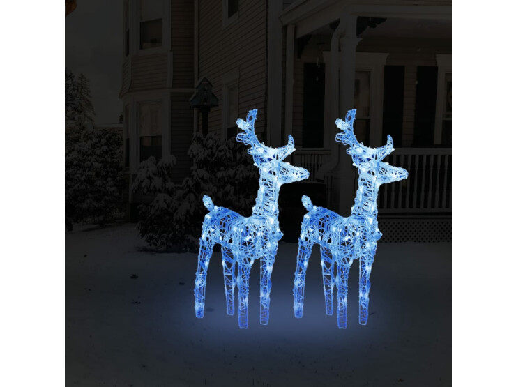  Vánoční sobi 2 ks 80 modrých LED diod akryl