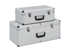  Úložné kufry 2 ks stříbrné hliníkové 