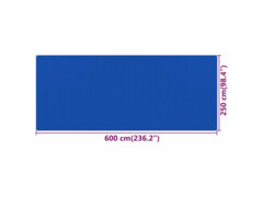  Koberec do stanu 250 x 600 cm modrý HDPE