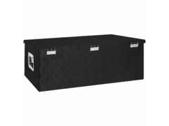  Úložný box černý 90 x 47 x 33,5 cm hliník