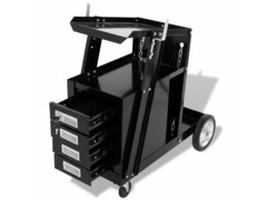  Svářečský vozík se 4 zásuvkami, černá 