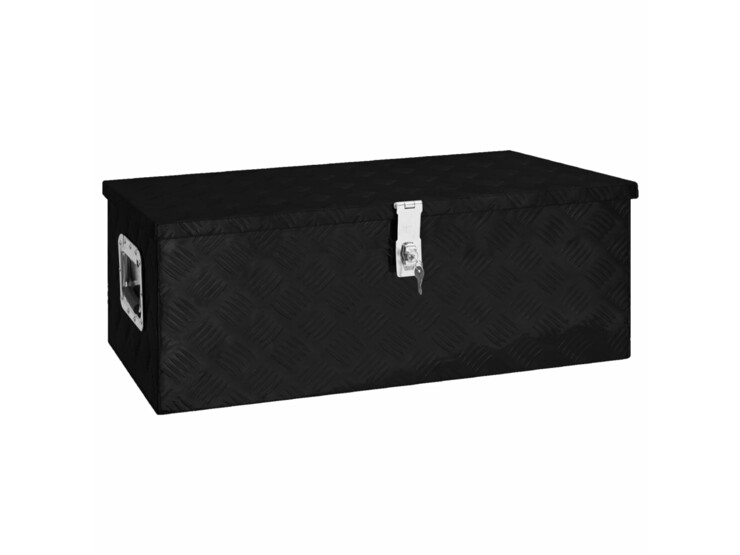  Úložný box černý 80 x 39 x 30 cm hliník