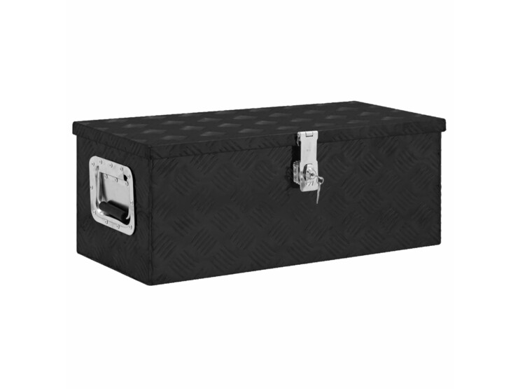  Úložný box černý 70 x 31 x 27 cm hliník