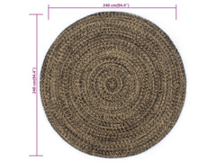  Ručně vyrobený koberec juta černohnědý 240 cm