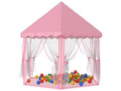  Princeznovský stan na hraní s 250 míčky růžový 133 x 140 cm