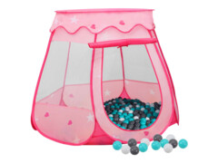  Dětský stan na hraní s 250 míčky růžový 102 x 102 x 82 cm