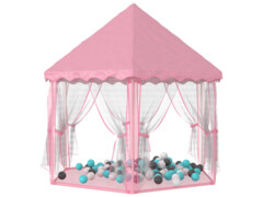  Princeznovský stan na hraní s 250 míčky růžový 133 x 140 cm