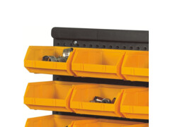  32dílná sada úložných boxů s nástěnnými panely žlutá a černá