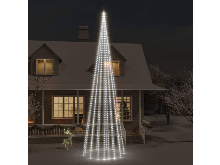  Vánoční stromek na stožár 1134 studených bílých LED diod 800 cm