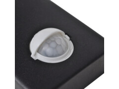 LED nástěnné svítidlo z nerezové oceli, válcový tvar, černé, s čidlem