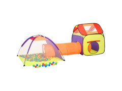  Dětský stan na hraní s 250 míčky vícebarevný 338 x 123 x 111 cm