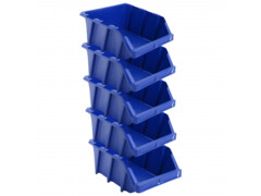  Stohovatelné skladovací zásobníky 35 ks 218x360x156 mm modré