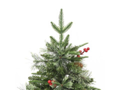  Vánoční stromek s LED diodami a šiškami zelený 120 cm PVC a PE